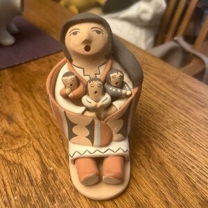 Handcrafted Clay Figurine with Children